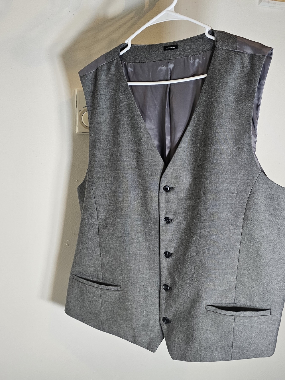 Men's Gray Waistcoat Vest - Classic Formal Vest Xxl